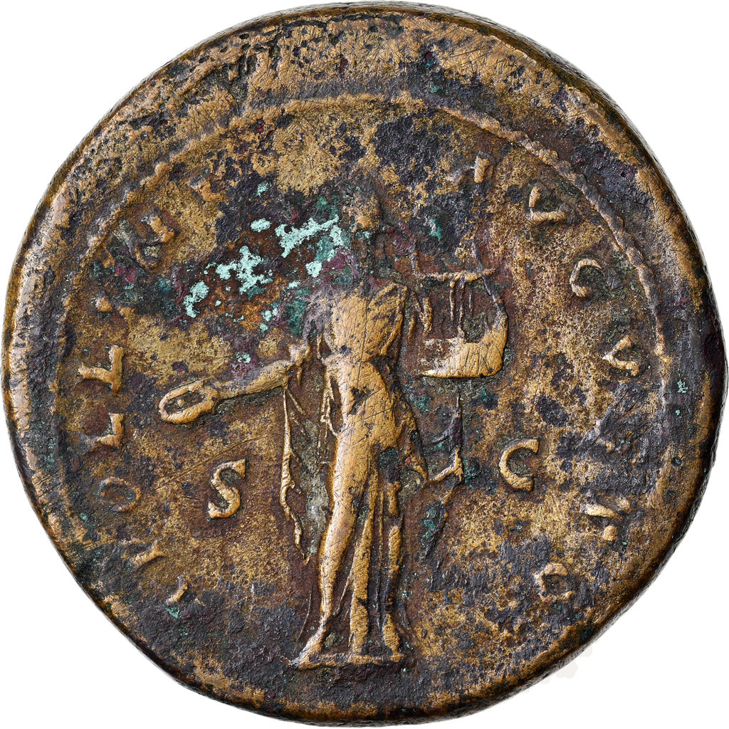 Coin, Antoninus Pius, Sestertius, 141-143, Rome, VF(30-35), Bronze, RIC:598