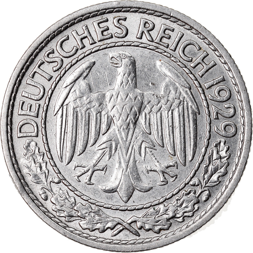 Moneda, ALEMANIA - REPÚBLICA DE WEIMAR, 50 Reichspfennig, 1929, Berlin, EBC