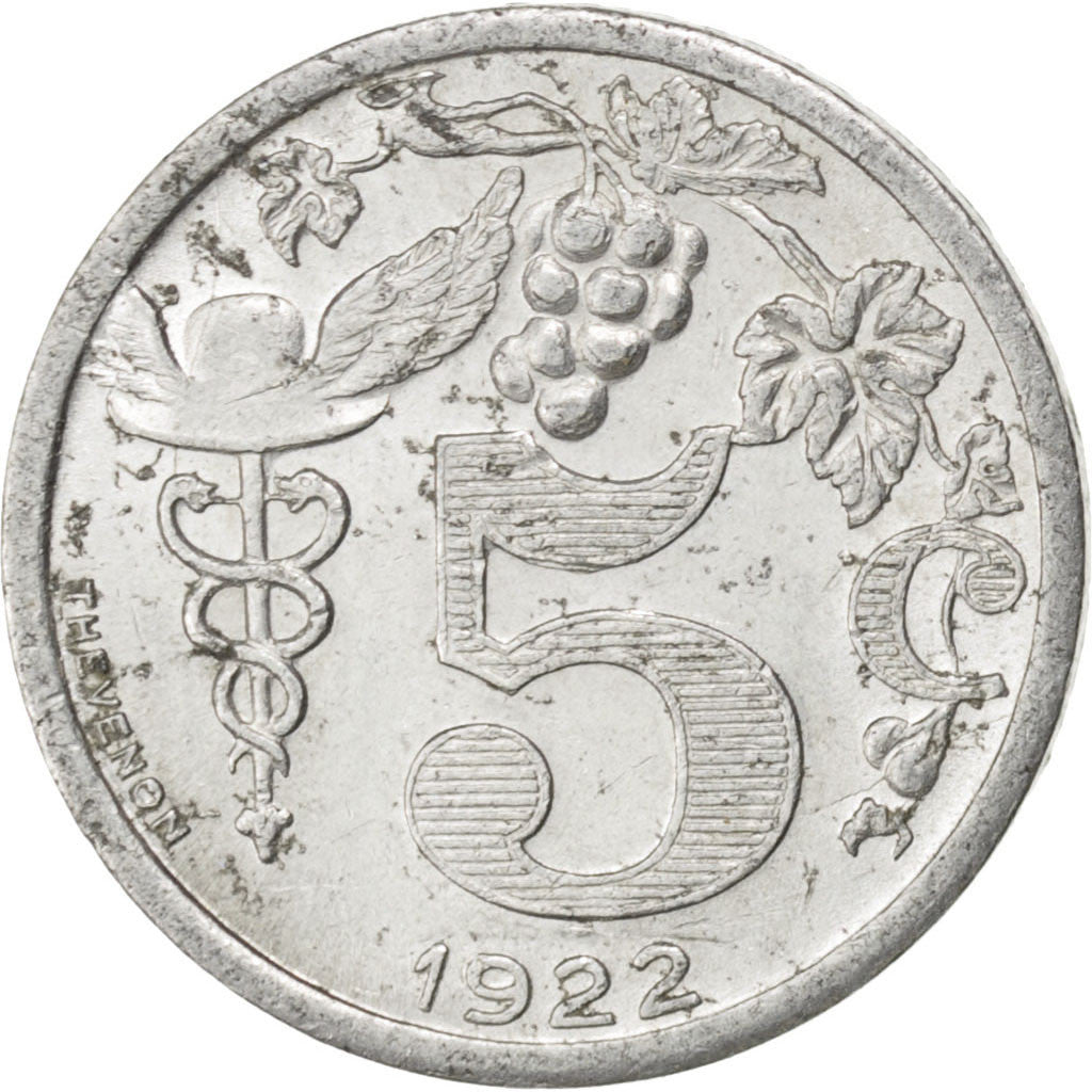 Coin, France, 5 Centimes, 1922, AU(50-53), Aluminium, Elie:10.1