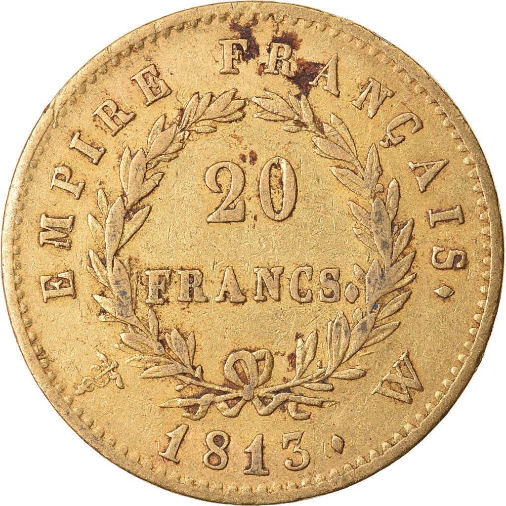 Moneta, Francia, Napoléon I, 20 Francs, 1813, Lille, BB, Oro, KM:695.10