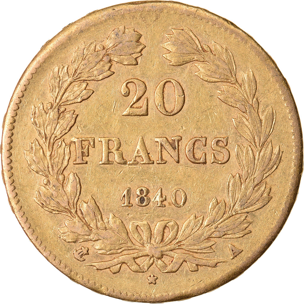 Monnaie, France, Louis-Philippe, 20 Francs, 1840, Paris, TTB, Or, Gadoury:1031