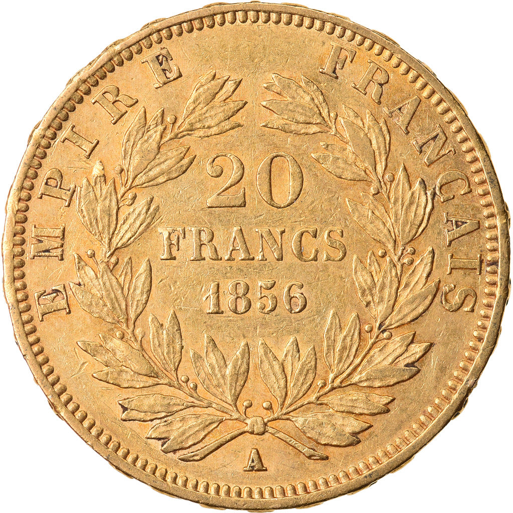 Moeda, França, Napoleon III, Napoléon III, 20 Francs, 1856, Paris, AU(50-53)