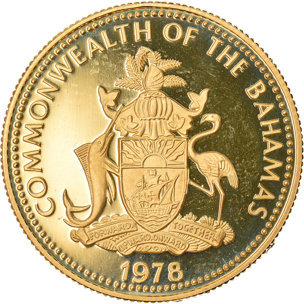 Coin, Bahamas, Elizabeth II, 100 Dollars, 1978, Proof, MS(65-70), Gold, KM:81