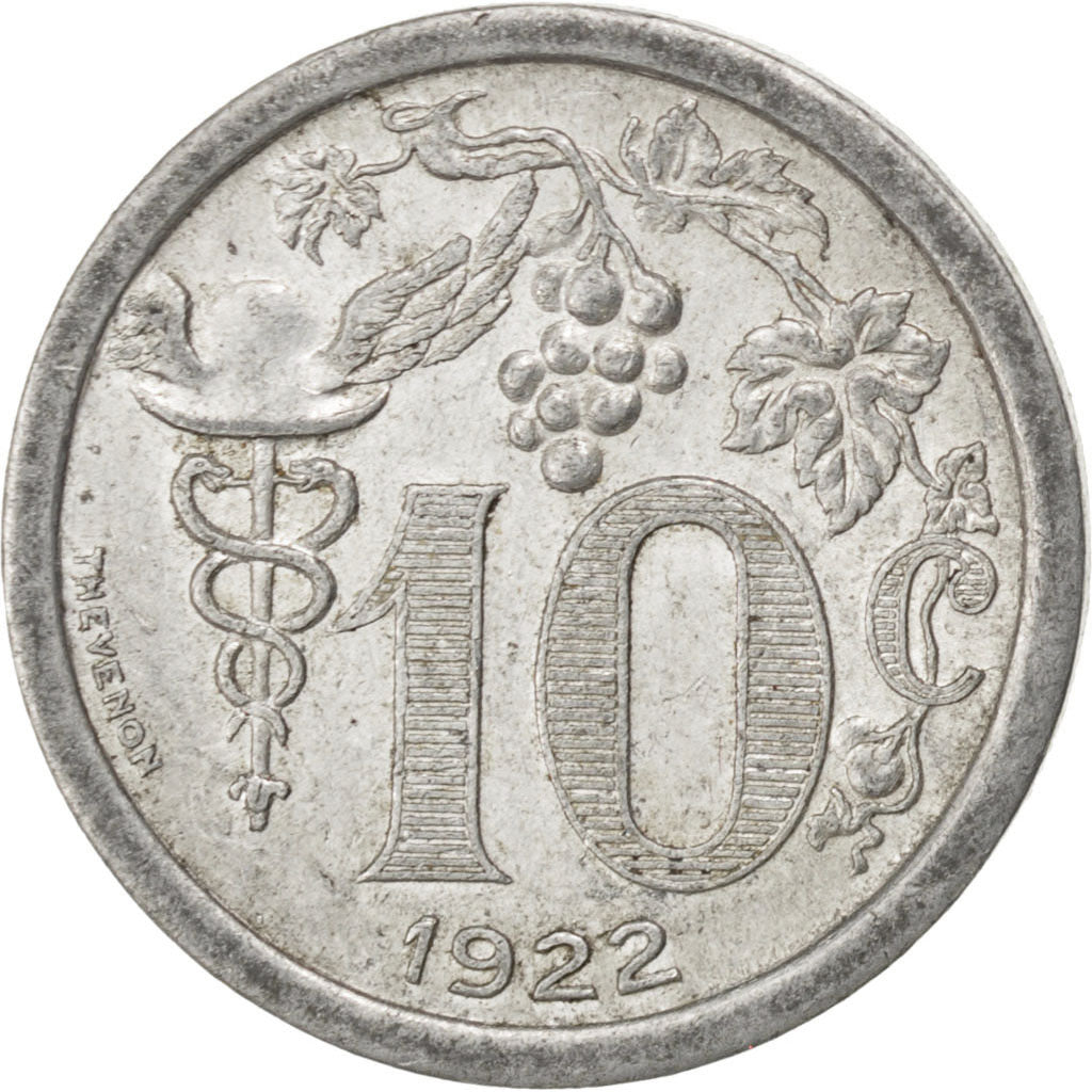 France, 10 Centimes, 1922, EF(40-45), Aluminium, Elie #10.2, 1.17