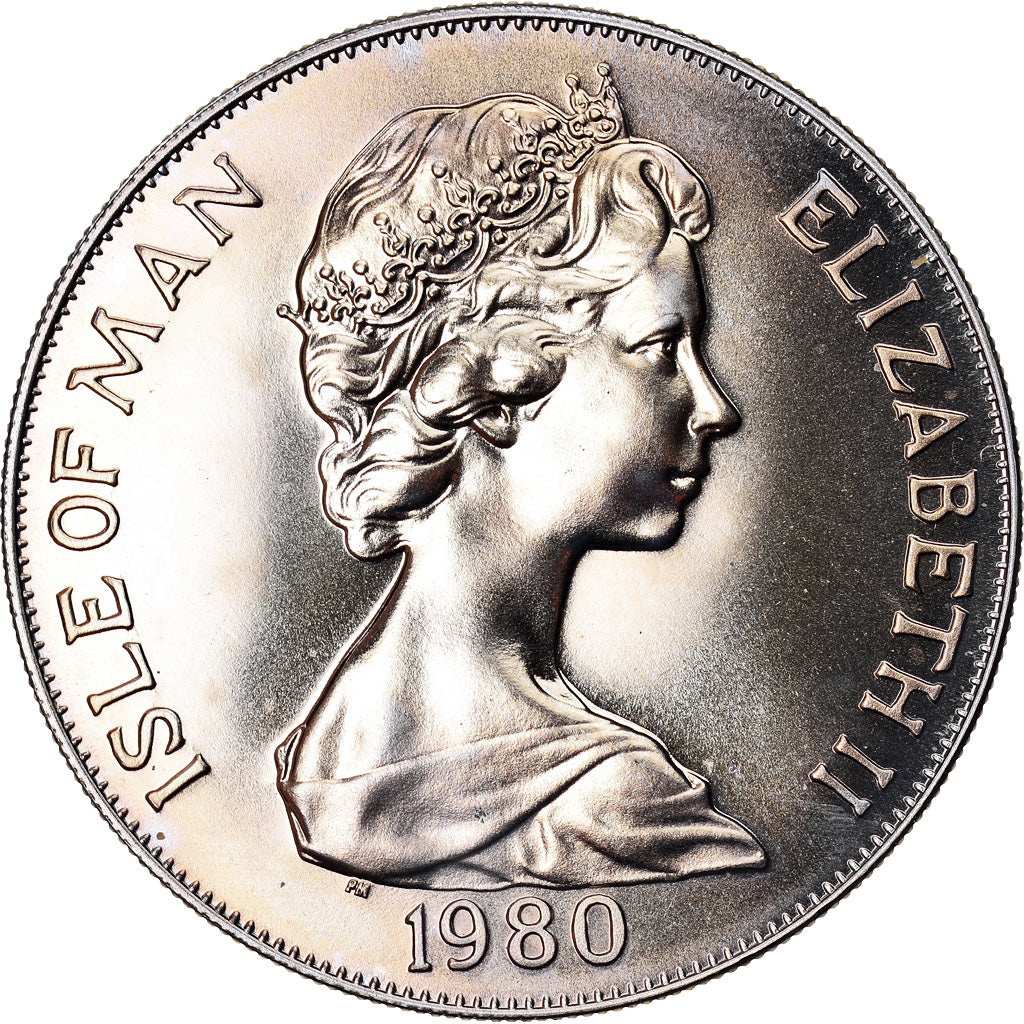 Coin, Isle of Man, Elizabeth II, Crown, 1980, Pobjoy Mint, MS(64)
