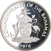 Moneda, Bahamas, Elizabeth II, 10 Dollars, 1978, Proof, SC+, Plata, KM:79