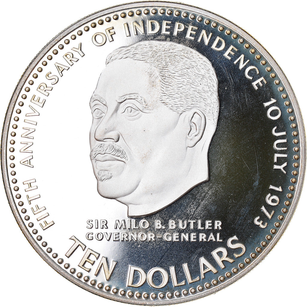 Moneda, Bahamas, Elizabeth II, 10 Dollars, 1978, Proof, SC+, Plata, KM:79