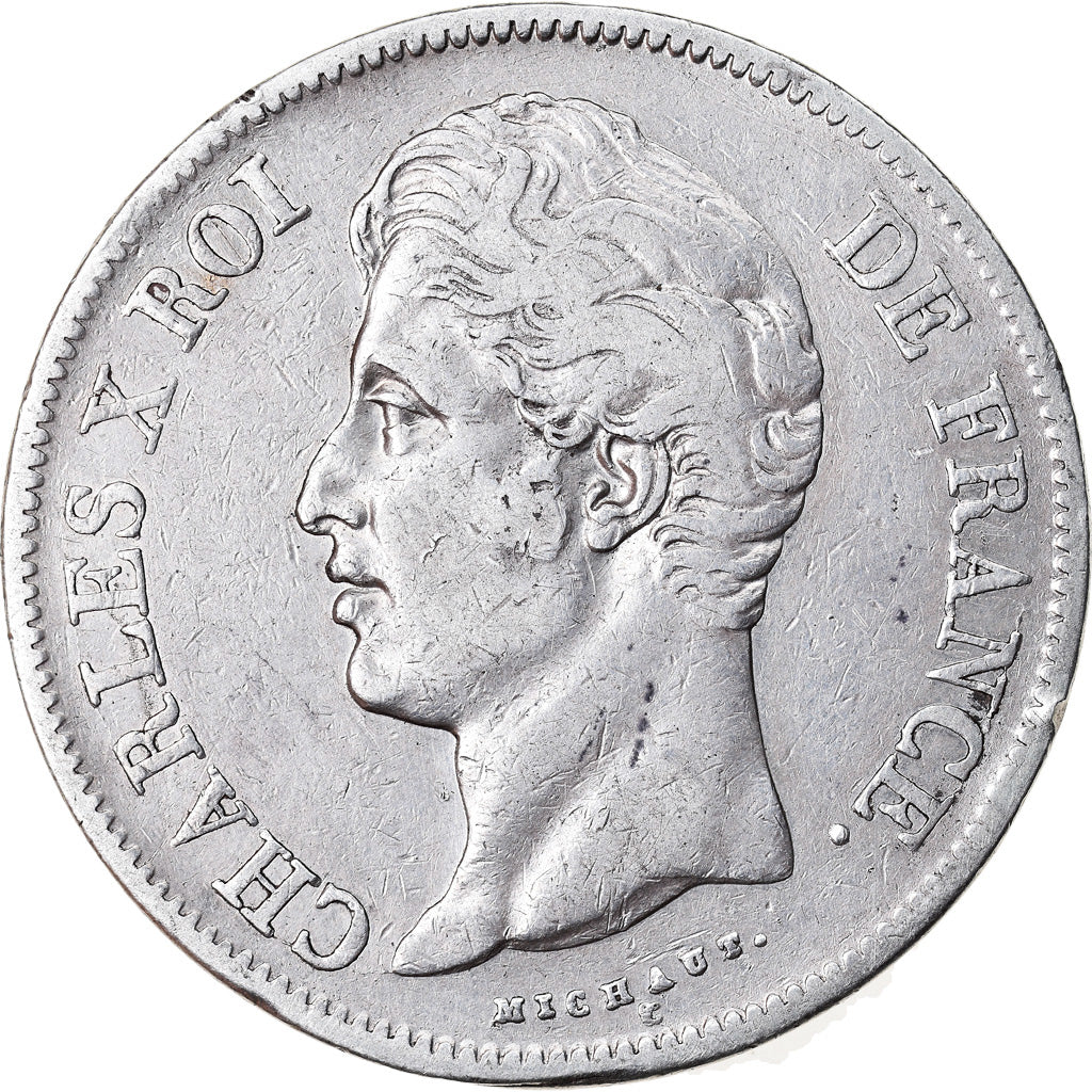 Münze, Frankreich, Charles X, 5 Francs, 1828, Bayonne, S+, Silber, KM:728.8