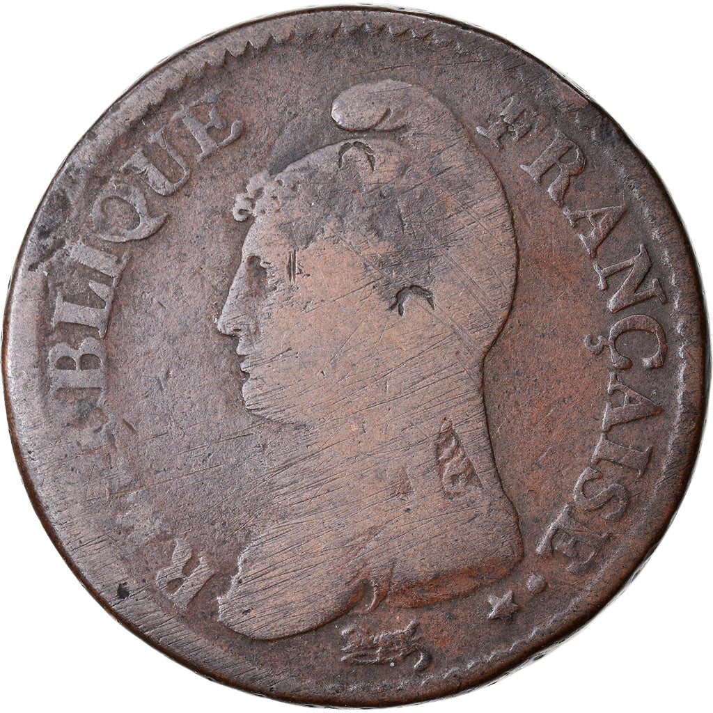 Moneta, Francja, Dupré, Decime, AN 4, Paris, Modification du 2 décimes