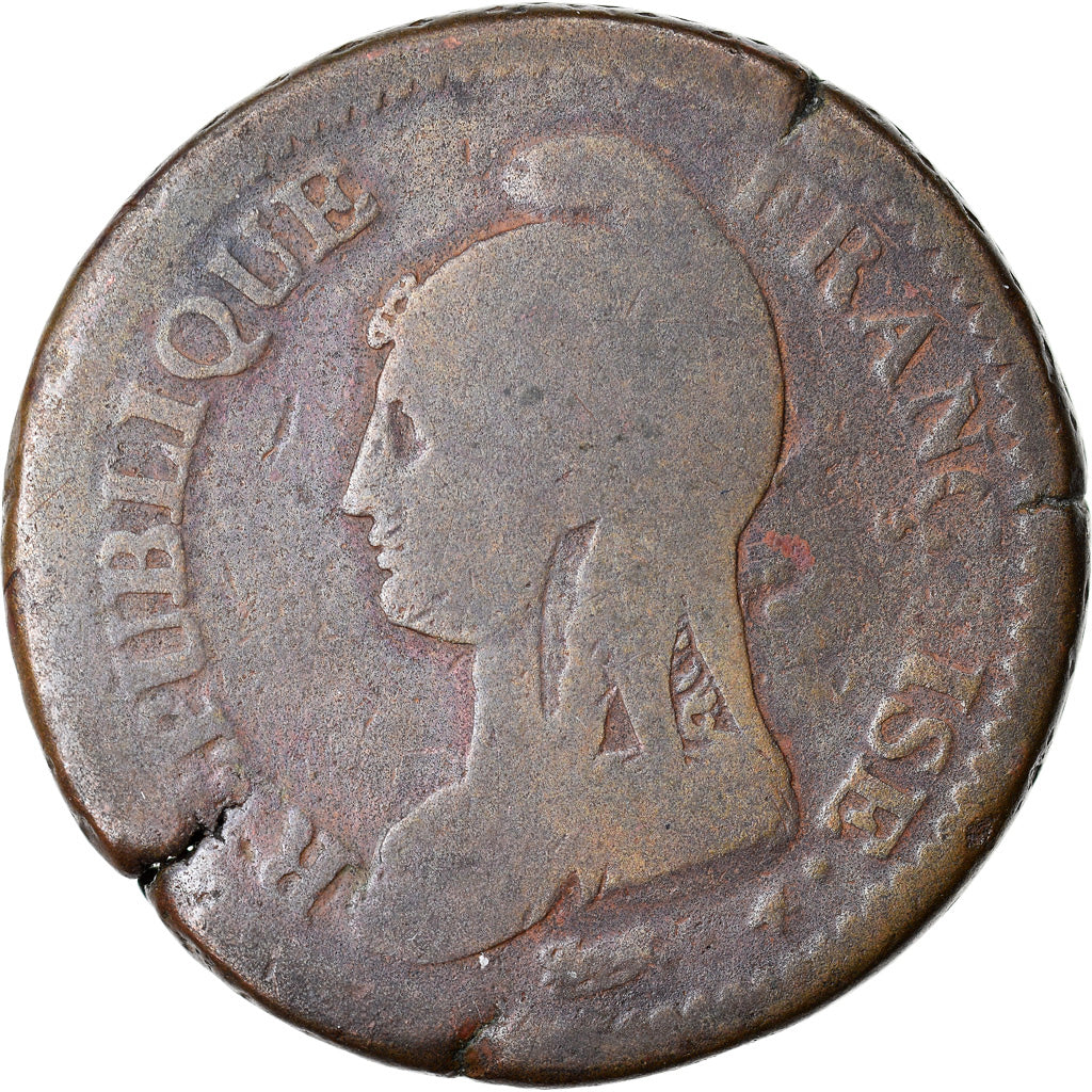 Moneta, Francja, Dupré, Decime, AN 4, Paris, Modification du 2 décimes