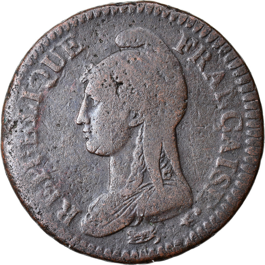 Moneta, Francia, Dupré, Decime, AN 4, Paris, Modification du 2 décimes, MB