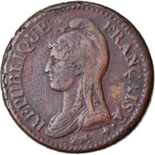 Moneta, Francja, Dupré, Decime, AN 5, Paris, VF(30-35), Bronze, KM:644.1