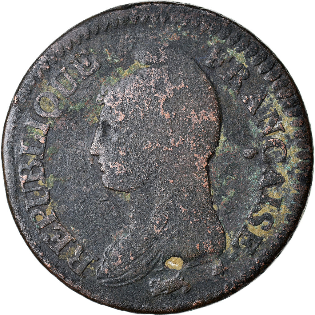 Monnaie, France, Dupré, Decime, AN 7, Paris, B+, Bronze, Gadoury:187, KM:644.1