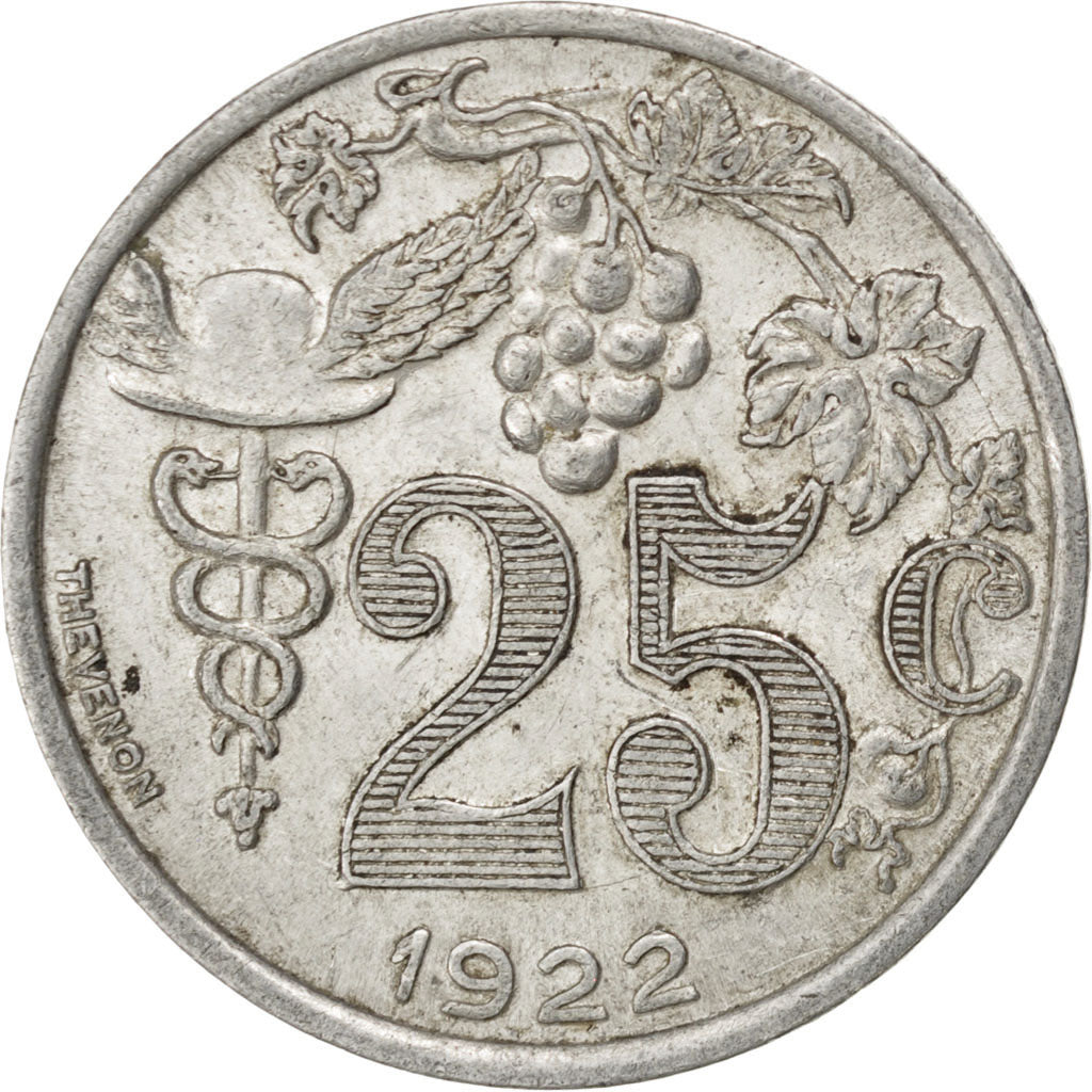 Francia, 25 Centimes, 1922, BB, Alluminio, Elie:10.3