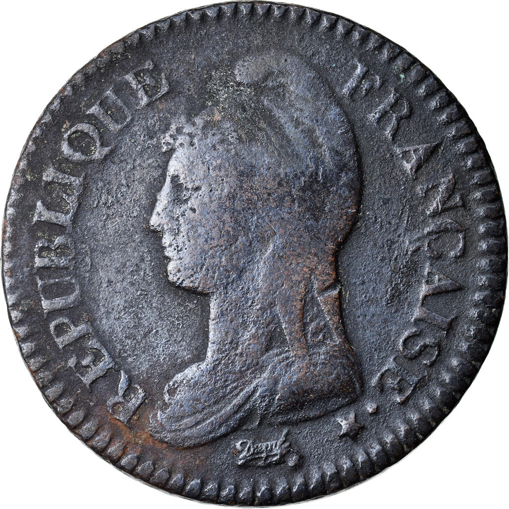 Monnaie, France, Dupré, Decime, AN 8, Paris, TB, Bronze, KM:644.1, Le