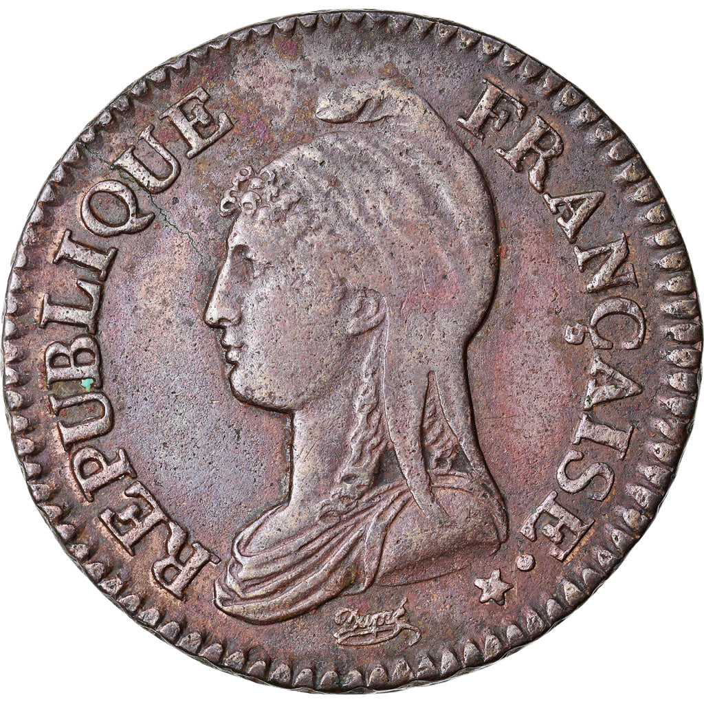 Monnaie, France, Dupré, Decime, AN 8, Paris, TB+, Bronze, KM:644.1, Le