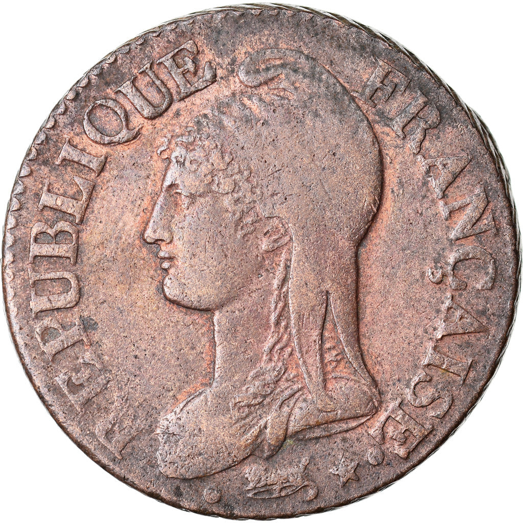 Coin, France, Dupré, 5 Centimes, AN 5, Paris, AU(50-53), Bronze, KM:640.1