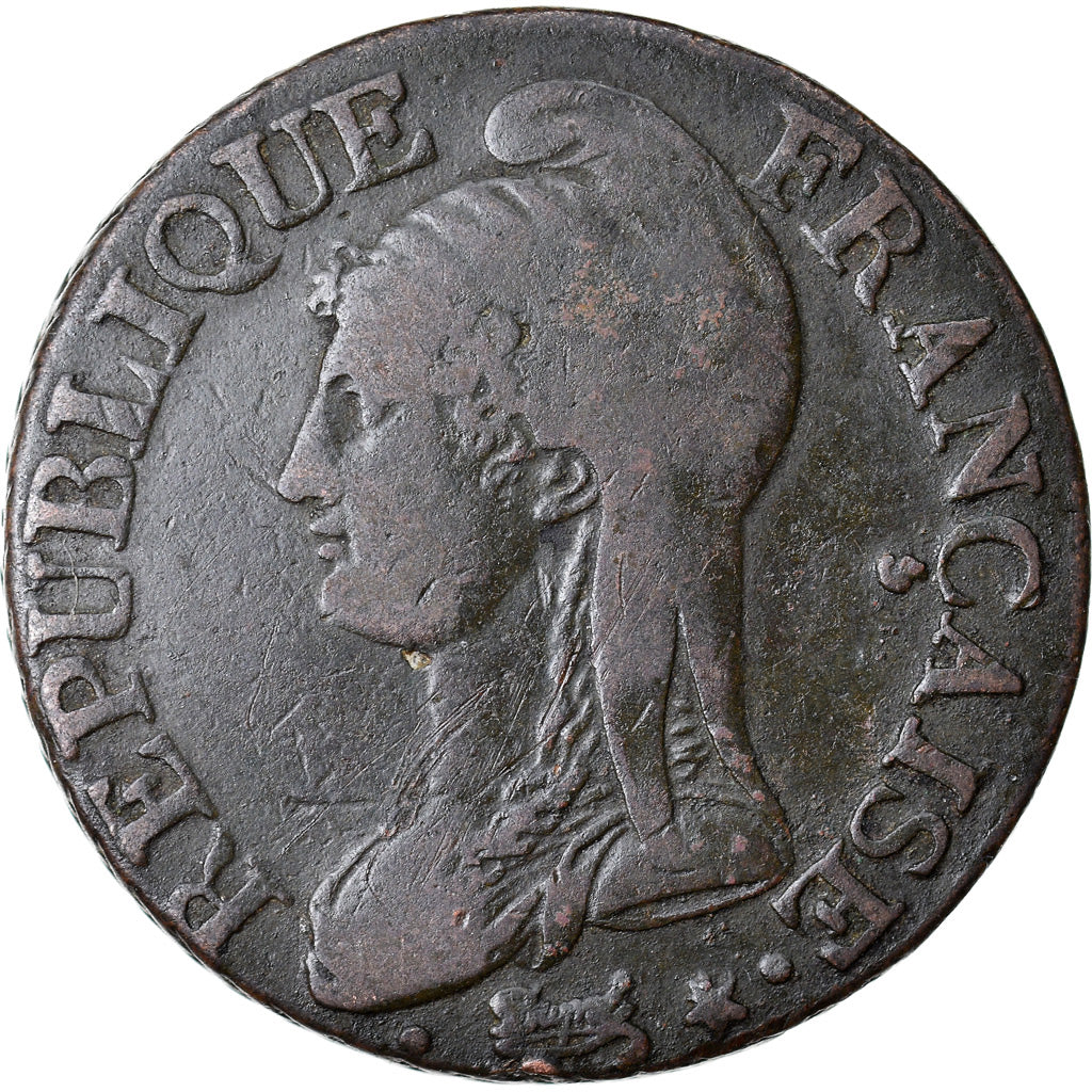 Munten, Frankrijk, Dupré, 5 Centimes, AN 7, Paris, FR+, Bronze, KM:640.1