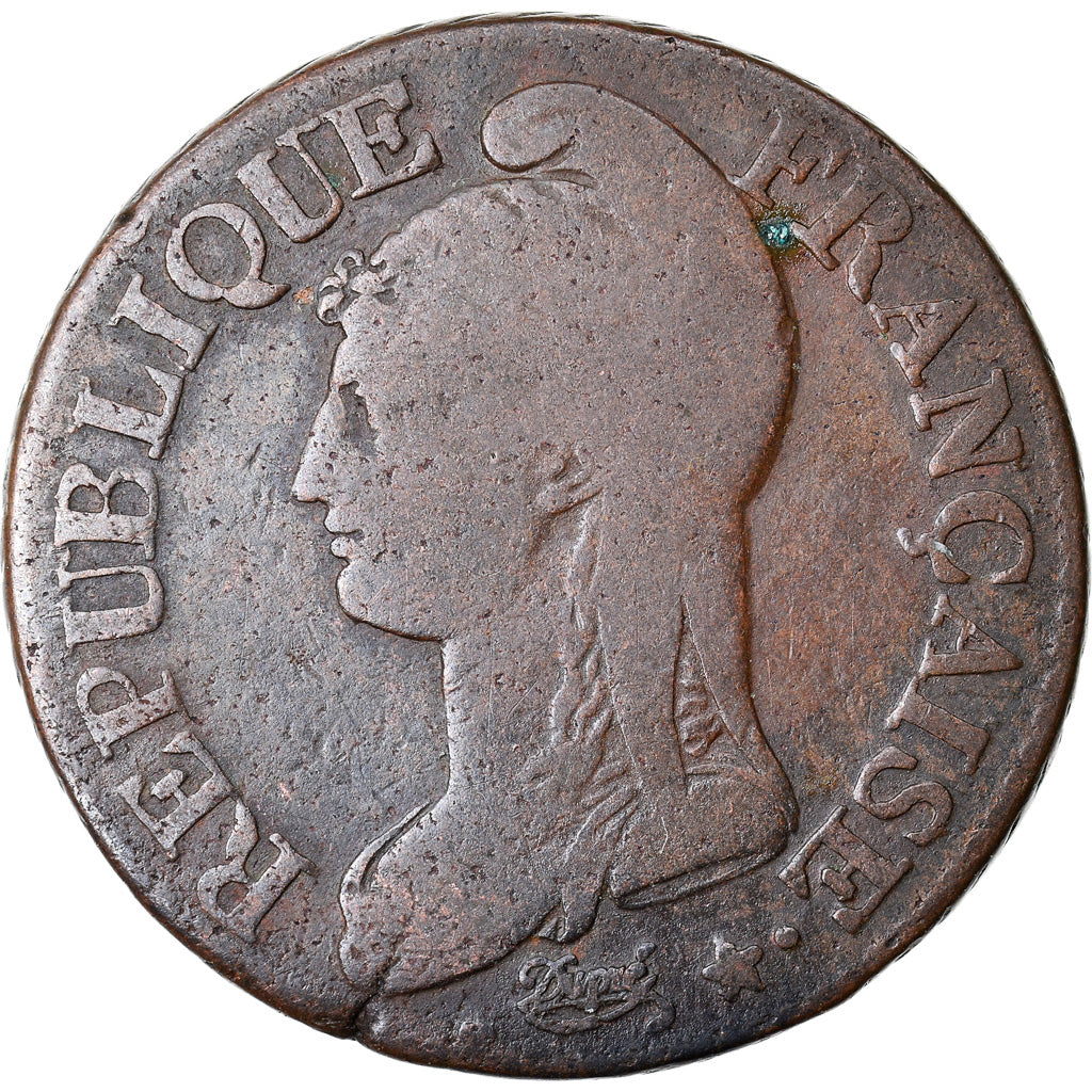 Münze, Frankreich, Dupré, 5 Centimes, An 8/6, Lille, S, Bronze, KM:640.11