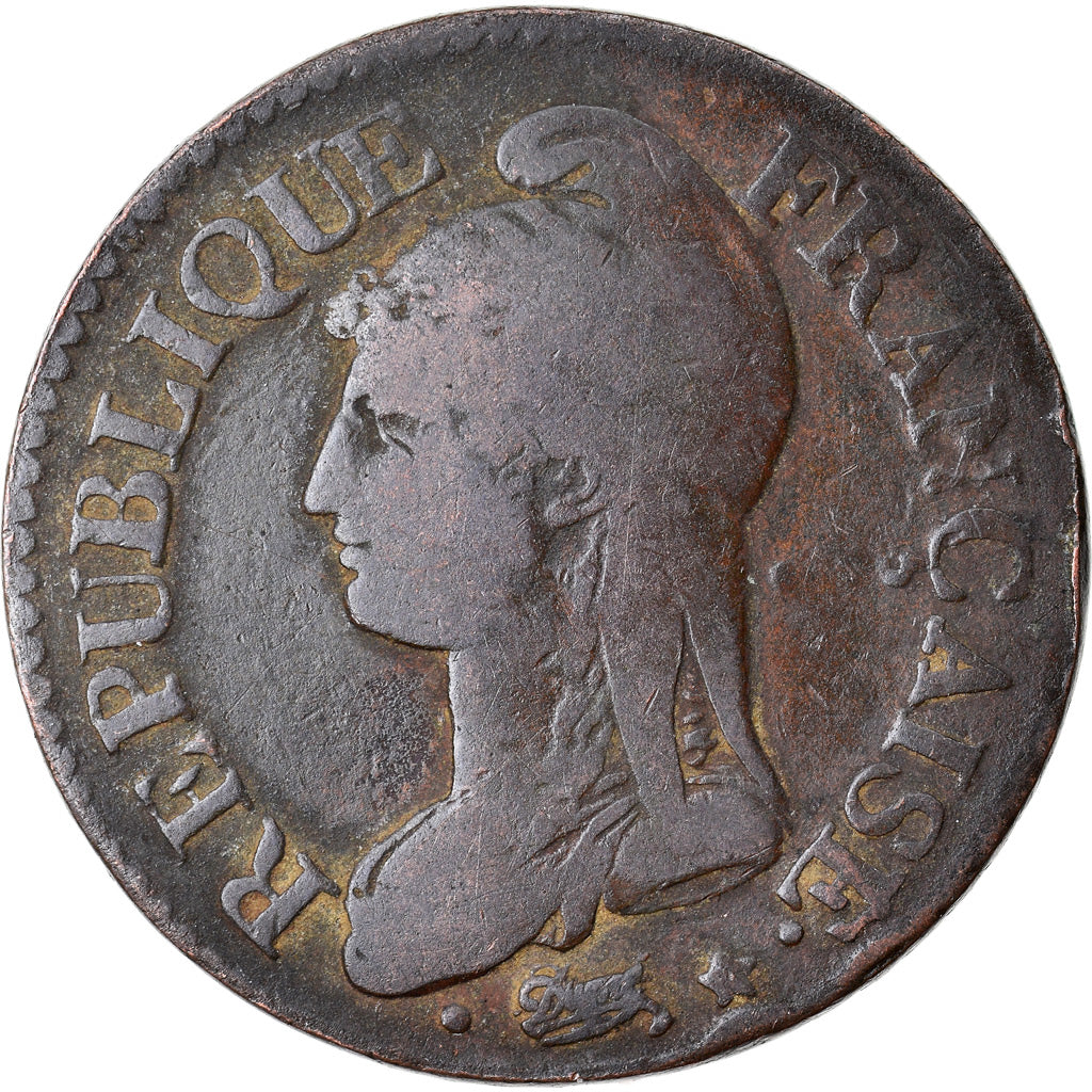 Moeda, França, Dupré, 5 Centimes, AN 7/5, Lille, VF(20-25), Bronze, KM:640.11