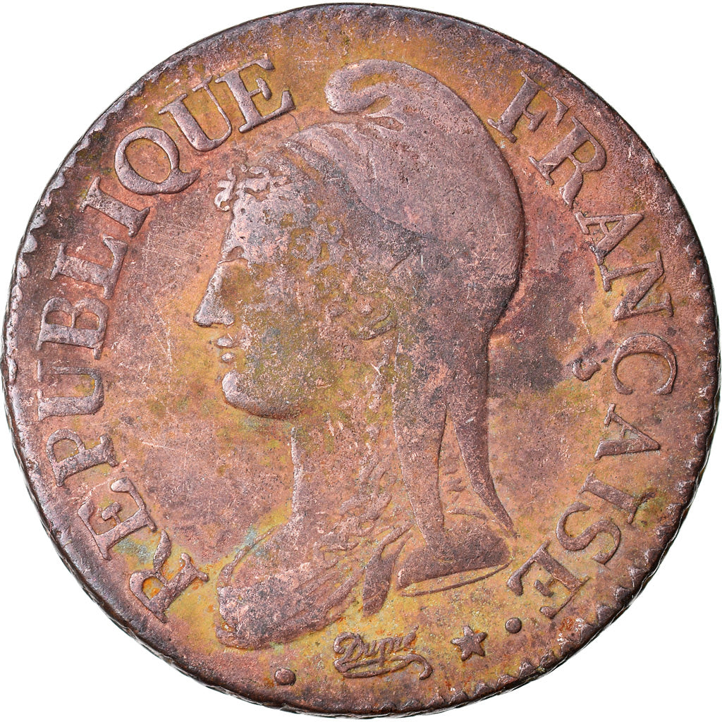 Coin, France, Dupré, 5 Centimes, AN 5, Lille, EF(40-45), Bronze, KM:640.11