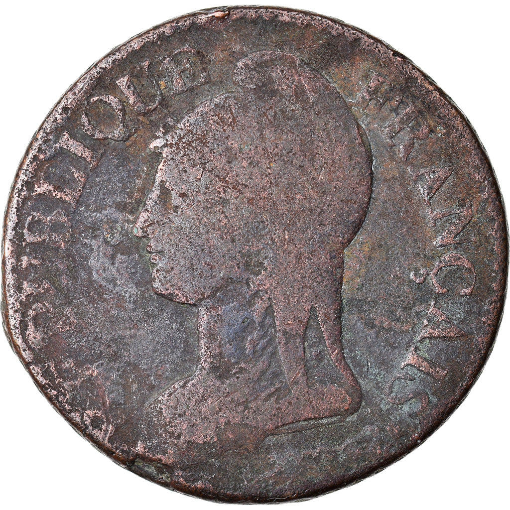 Coin, France, Dupré, 5 Centimes, AN 8, Paris, F(12-15), Bronze, KM:640.1, Le