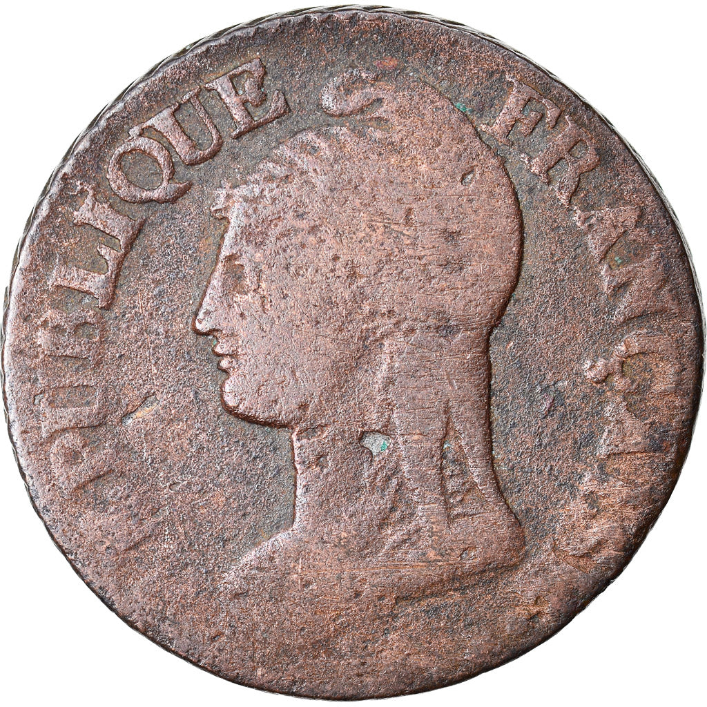 Coin, France, Dupré, 5 Centimes, AN 8, Paris, VF(20-25), Bronze, KM:640.1, Le