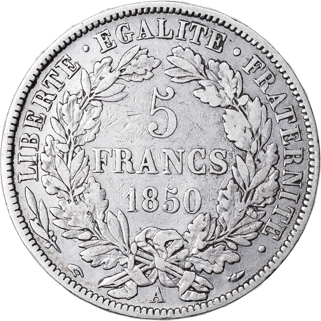 Coin, France, Cérès, 5 Francs, 1850, Paris, EF(40-45), Silver, KM:761.1
