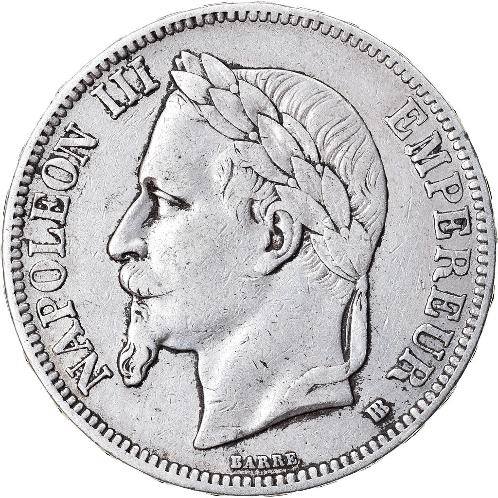 Coin, France, Napoléon III, 5 Francs, 1867, Strasbourg, EF(40-45), Silver