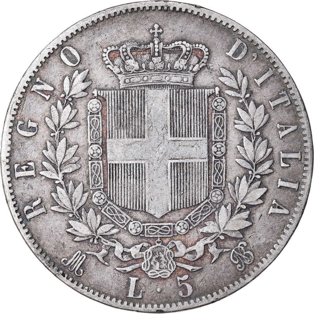 Moneta, Italia, Vittorio Emanuele II, 5 Lire, 1869, Milan, BB, Argento, KM:8.3