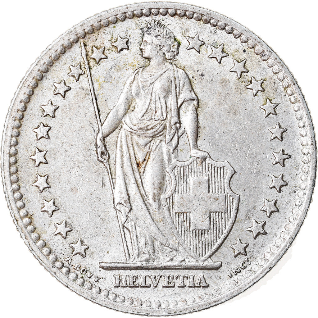 Coin, Switzerland, 2 Francs, 1948, Bern, AU(50-53), Silver, KM:21