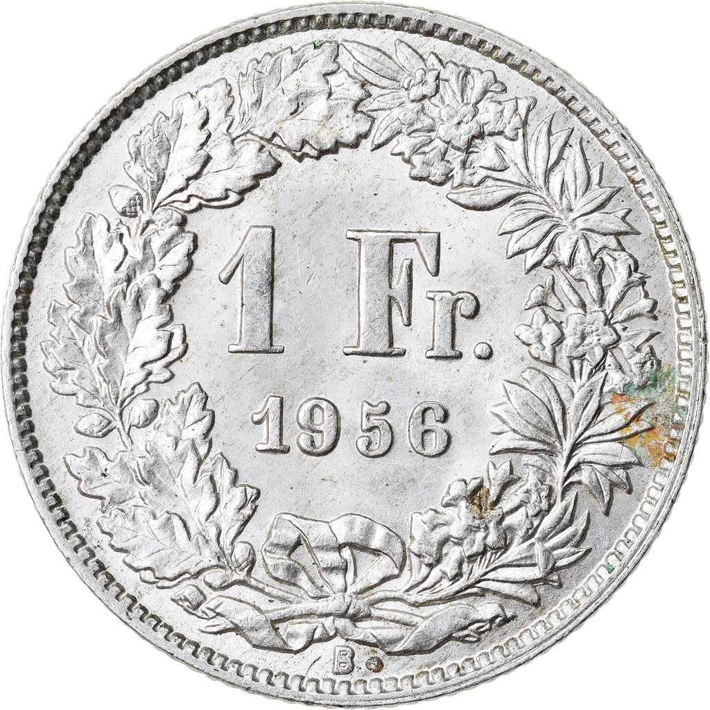 Coin, Switzerland, Franc, 1956, Bern, MS(63), Silver, KM:24