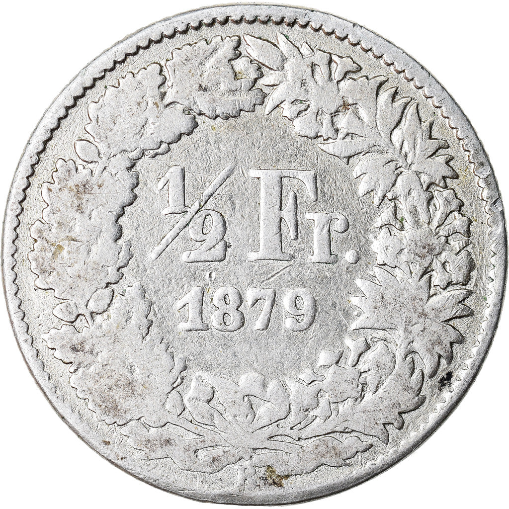 Coin, Switzerland, 1/2 Franc, 1879, Bern, VF(20-25), Silver, KM:23