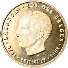 Belgium, 20 Francs, 20 Frank, Baudouin - 25 ans de Règne, 1976, MS(65-70), Gold