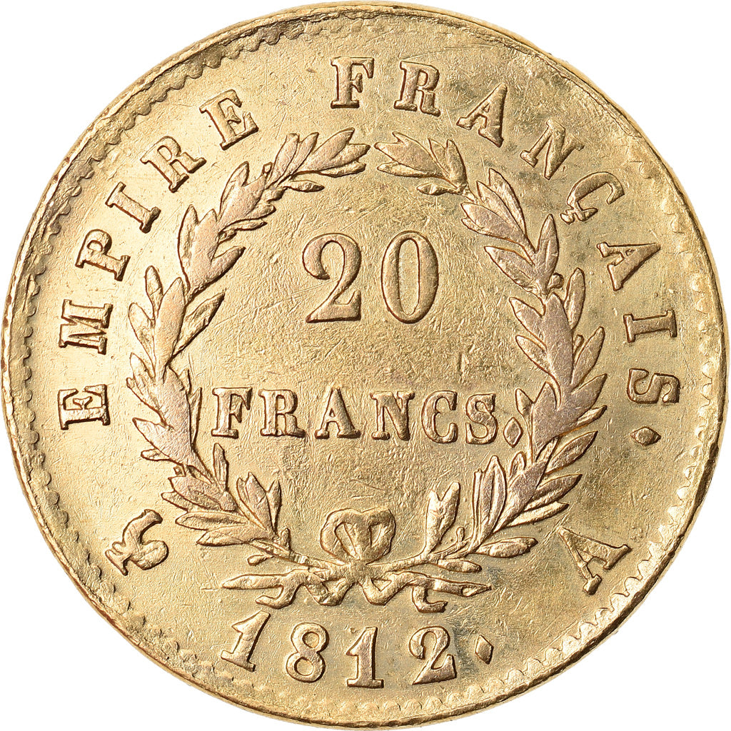 Monnaie, France, Napoléon I, 20 Francs, 1812, Paris, TTB+, Or, KM:695.1