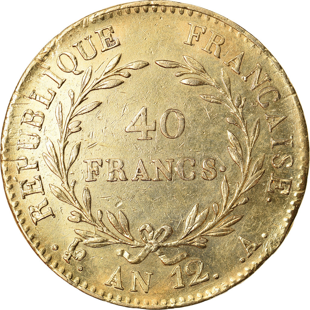 Munten, Frankrijk, Napoléon I, 40 Francs, An 12, Paris, ZF+, Goud, KM:652