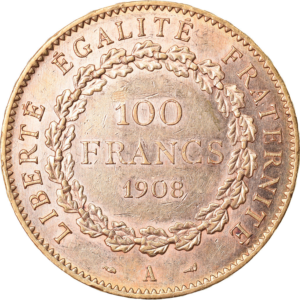 Münze, Frankreich, Génie, 100 Francs, 1908, Paris, SS+, Gold, KM:858