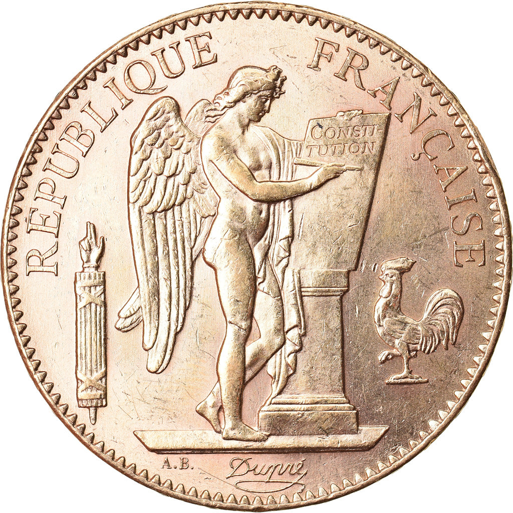 Moeda, França, 100 Francs, 1912, Paris, AU(55-58), Dourado, KM:858