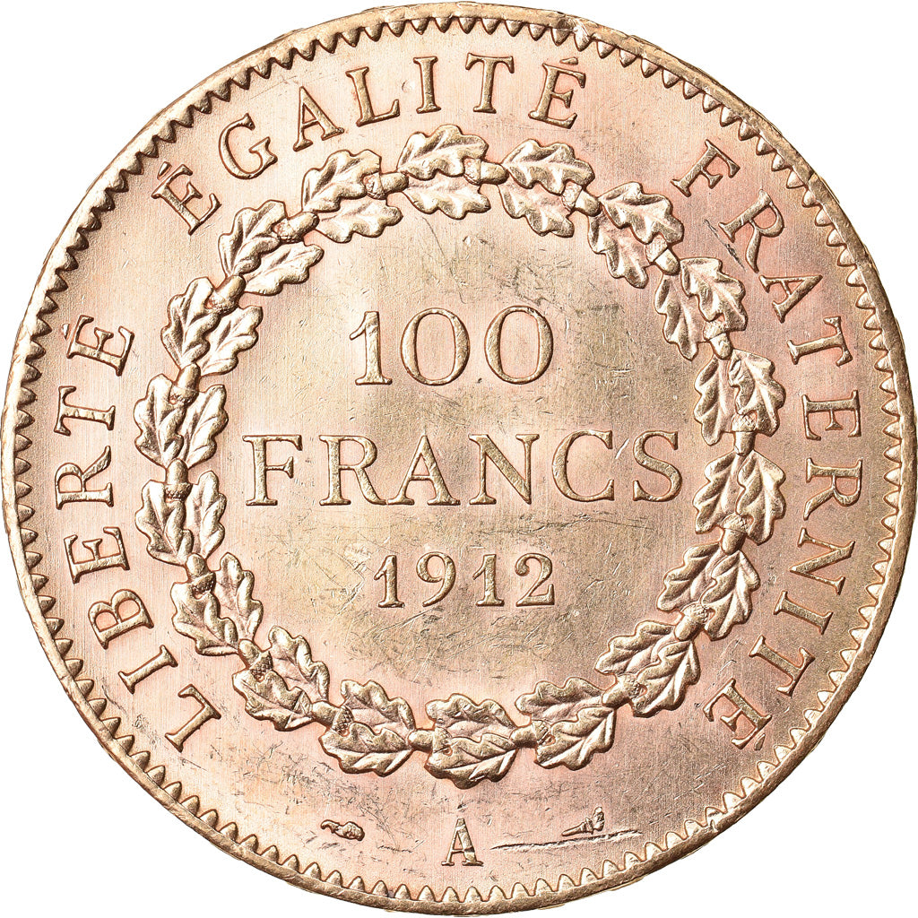 Moeda, França, 100 Francs, 1912, Paris, AU(55-58), Dourado, KM:858
