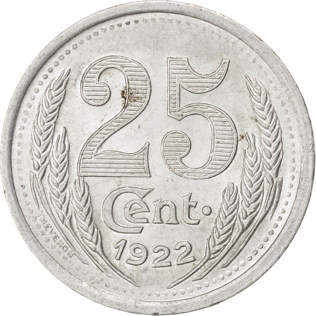 Coin, France, 25 Centimes, 1922, AU(55-58), Aluminium, Elie:10.3