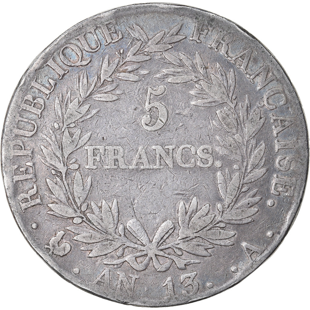 Munten, Frankrijk, Napoléon I, 5 Francs, AN 13, Paris, FR, Zilver, KM:662.1