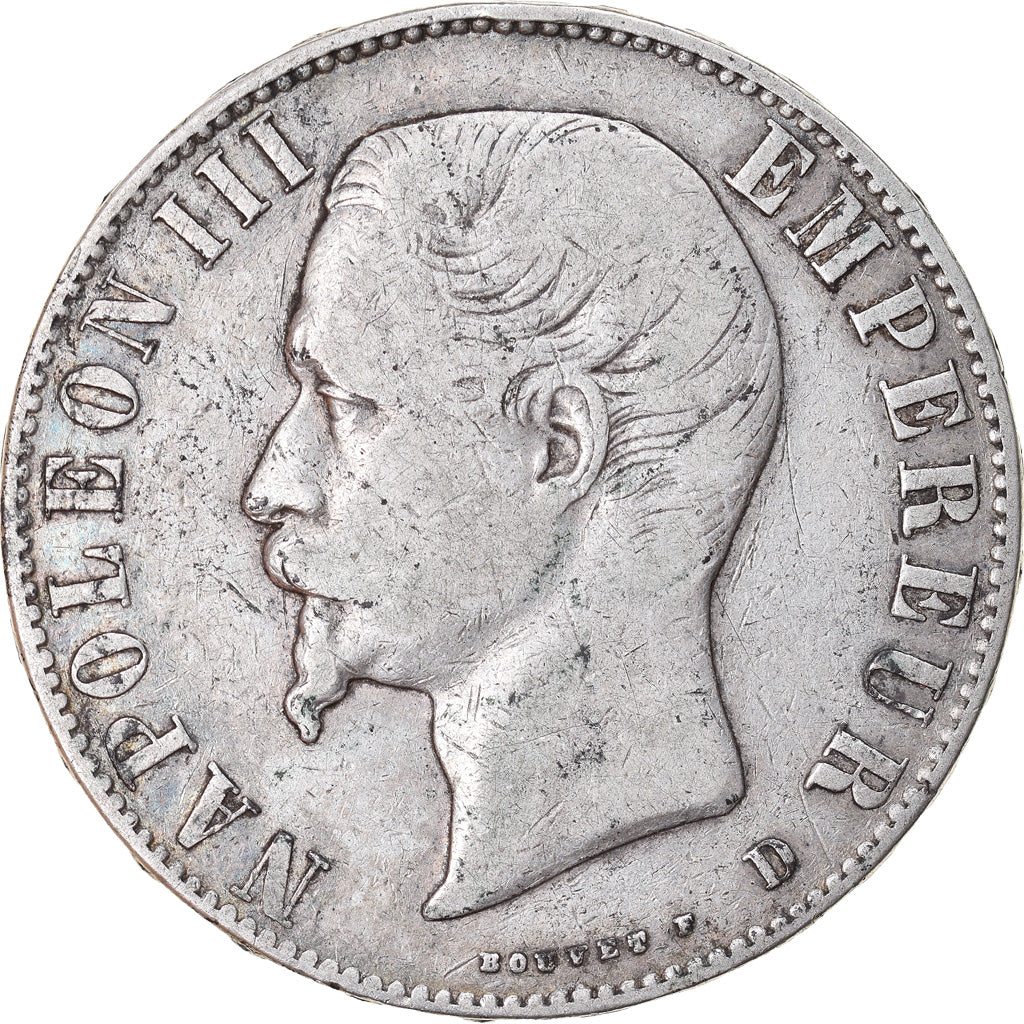 Moneta, Francja, Napoleon III, Napoléon III, 5 Francs, 1856, Lyon, VF(30-35)