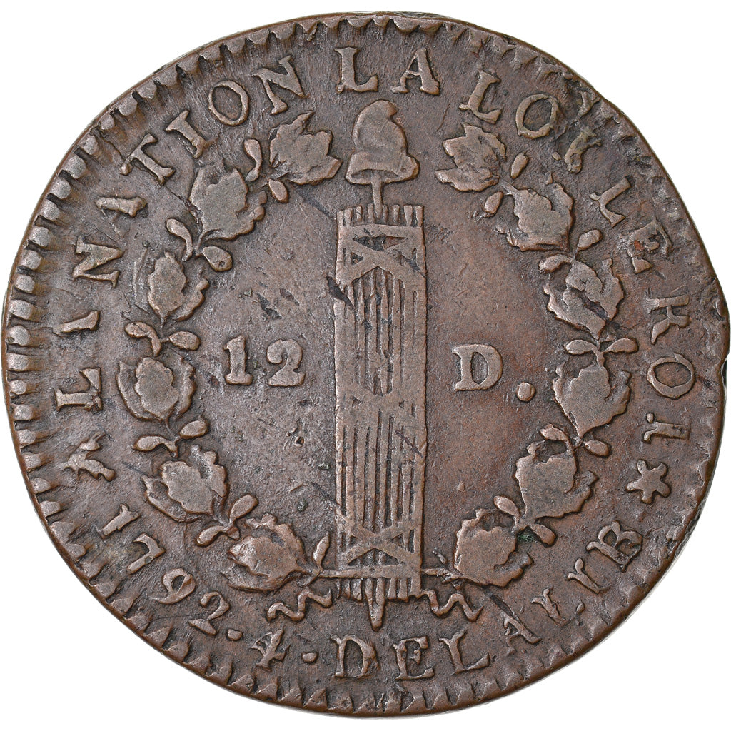 Coin, France, Louis XVI, 12 deniers françois, 12 Deniers, 1792, Bayonne
