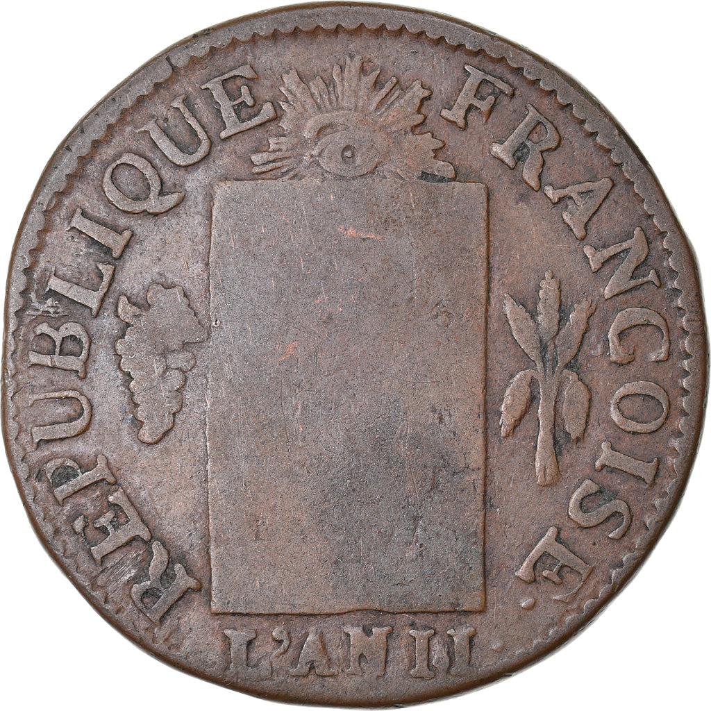 Munten, Frankrijk, Sol aux balances françoise, 1793, Bayonne, ZG+, Bronze