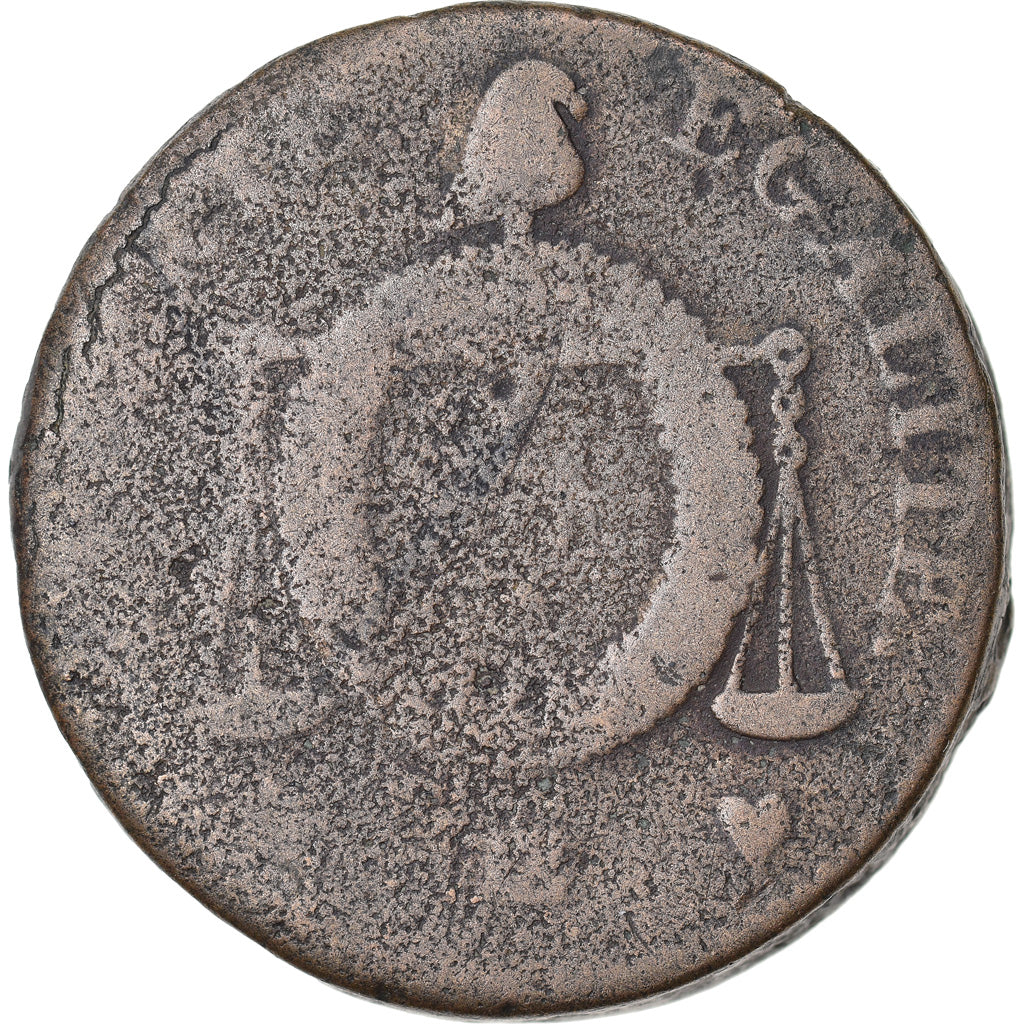 Moneta, Francia, 2 sols aux balances non daté, 2 Sols, 1793, Strasbourg, B+