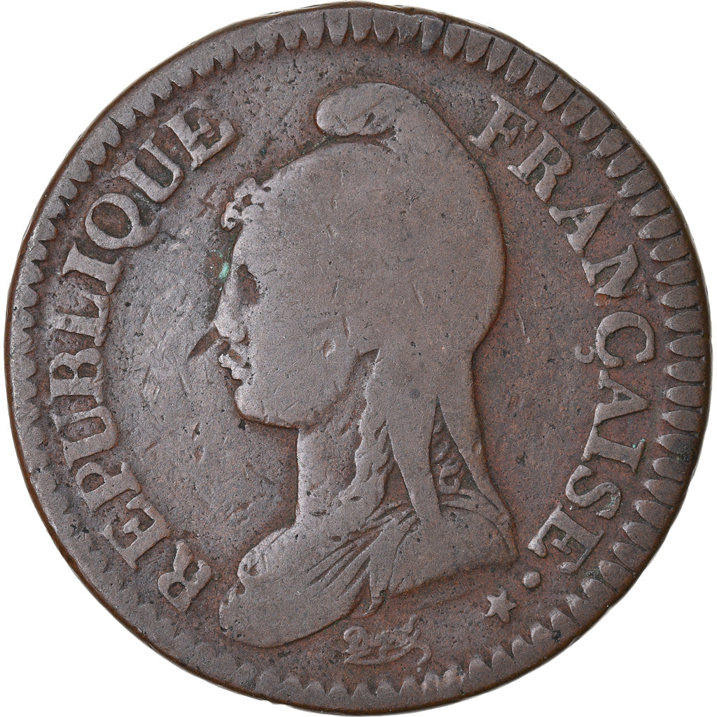 Moeda, França, Dupré, 2 Décimes, AN 4, Paris, VF(20-25), Bronze, KM:638.1