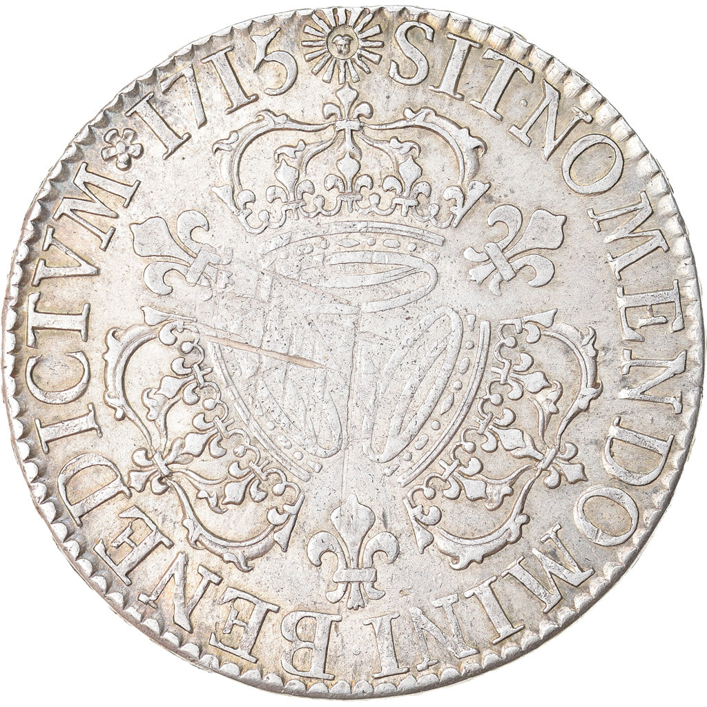 Moneta, Francja, Louis XIV, Écu aux 3 couronnes, Ecu, 1715, Paris, EF(40-45)