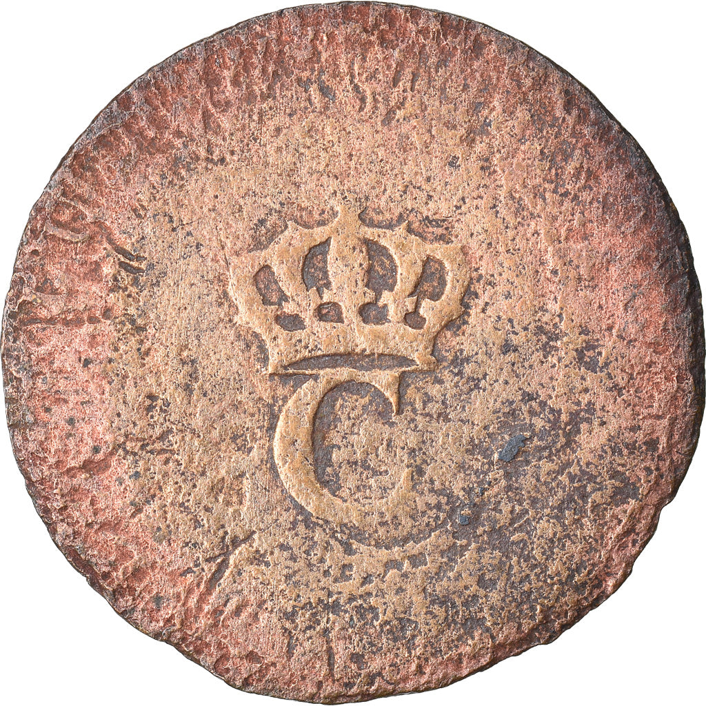 Moneda, Colonia general, Sol, BC+, Vellón, Lecompte:278a