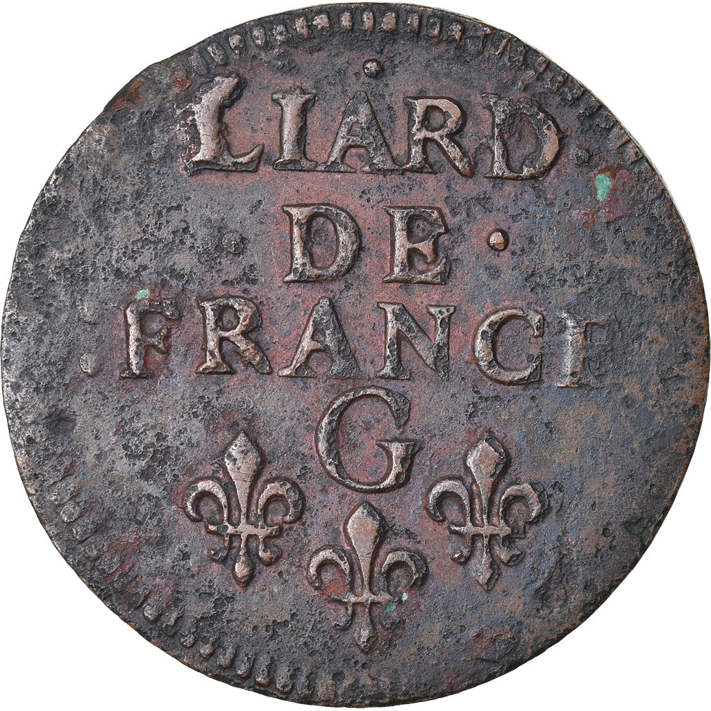 Moeda, França, Louis XIV, Liard de France au buste juvénile, deuxième type