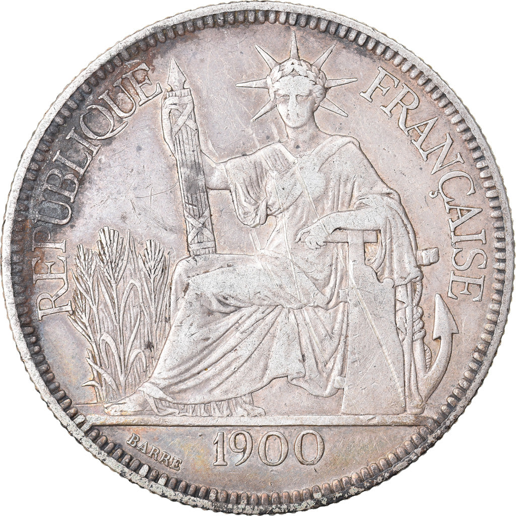 Munten, FRANS INDO-CHINA, Piastre, 1900, Paris, ZF, Zilver, KM:5a.1